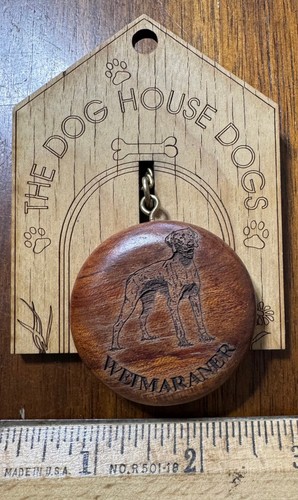 Vintage wooden key - wooden, chain
